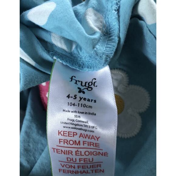 4-5y Frugi Reversible Blue Polka Dot With Strawberry - Picture 5 of 8